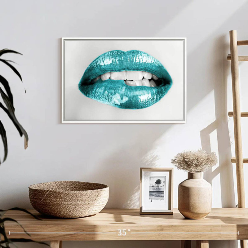 Bouche à lèvres, Cadre flottant blanc, 19 po x 13 po