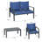 Patio Furniture Set, 4 Pieces Outdoor Patio Conversation Set with Coffee Table and Cushions for Poolside Balcony-1908736128