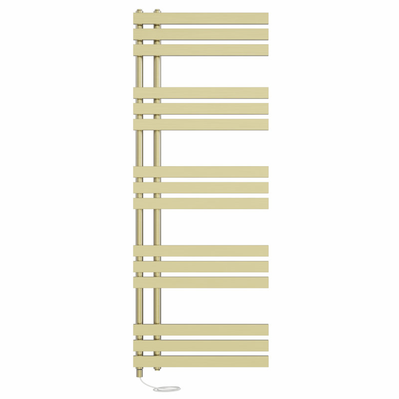 Rhyane Designer Towel Rail Heated Towel Rails, 160cm H x 60cm W x 7.35cm D, Brushed Brass