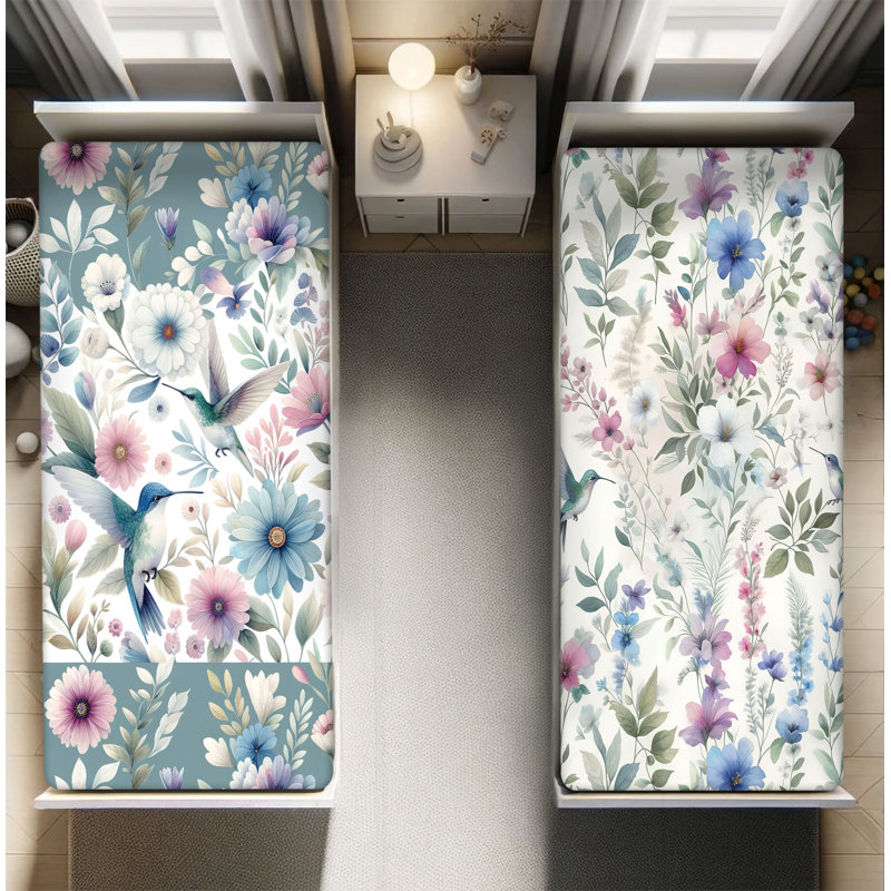 Microfiber Birds And Nature Fitted Sheet, Queen Fitted Sheet