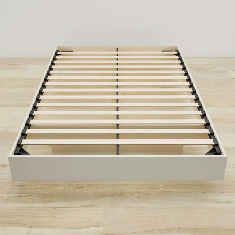 Lit flottant en bois (érable naturel) - Double, Simple, Blanc