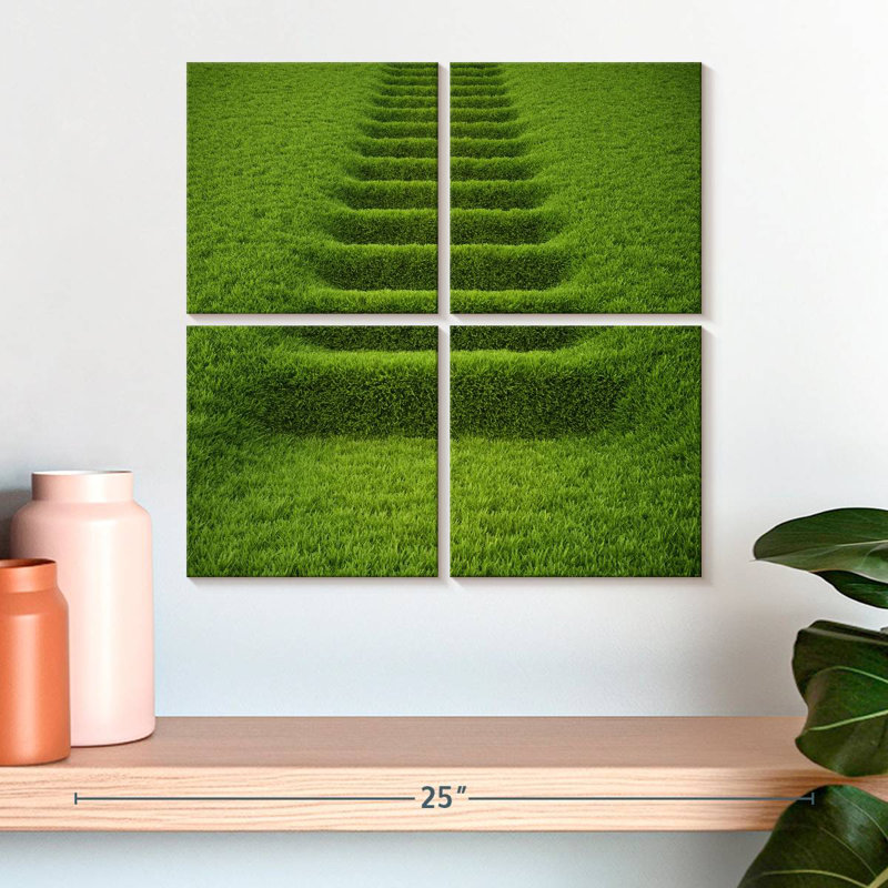 Lilie, herbe abstraite, H 18 po x l 18 po