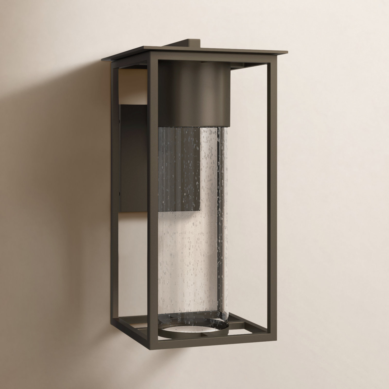 Outdoor Wall Lantern, 16" H x 8" W x 10" D, Oil Rubbed Bronze