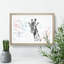 Giraffe with Paint Splashes - Picture Frame Graphic Art Print-56713244-56713249