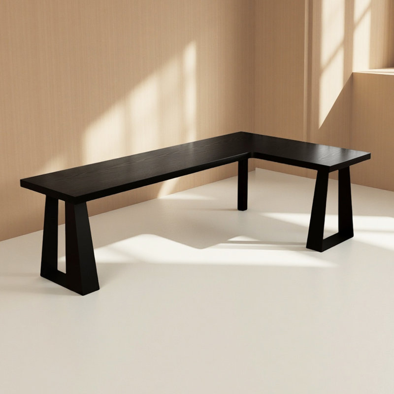 Bureau en bois massif noir L, H 29,53 po x l 62,99 po x P 47,24 po