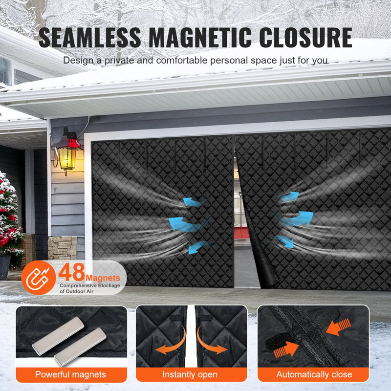 Ensemble d'isolation de porte de garage pour garage 16,3 x 7,15 pi Winter