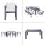 Ensemble de table de salle à manger 7 pièces pour 6 personnes, ensemble de mobilier d'extérieur avec table rectangulaire de 70,8 po, table de patio et chaises avec coussins amovibles pour la cour, le jardin et la piscine