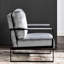 Fauteuil en velours avec structure en métal, gris, pour la vie, chambre à coucher, bureau gris-1093648086