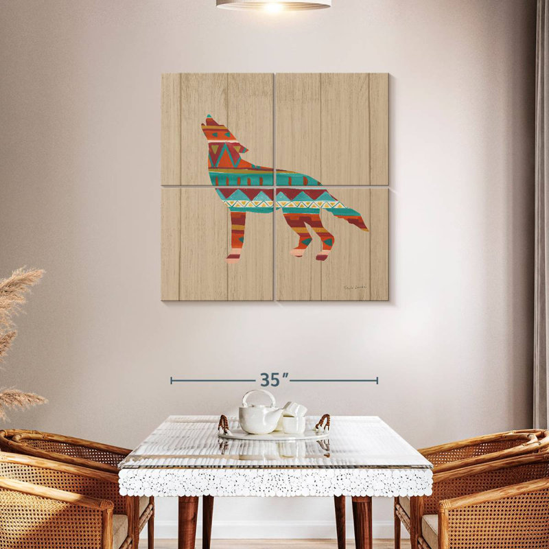 Brampt Southwestern Vibes II On Walnut, 38'' H x 38'' W