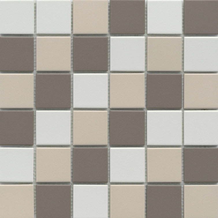 Source™ Dark Blend 12" x 12" Porcelain Grid Mosaic Tile