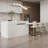 81''-112" Modern Extendable Sintered Stone Kitchen Lsland Withe With Doors And Drawers