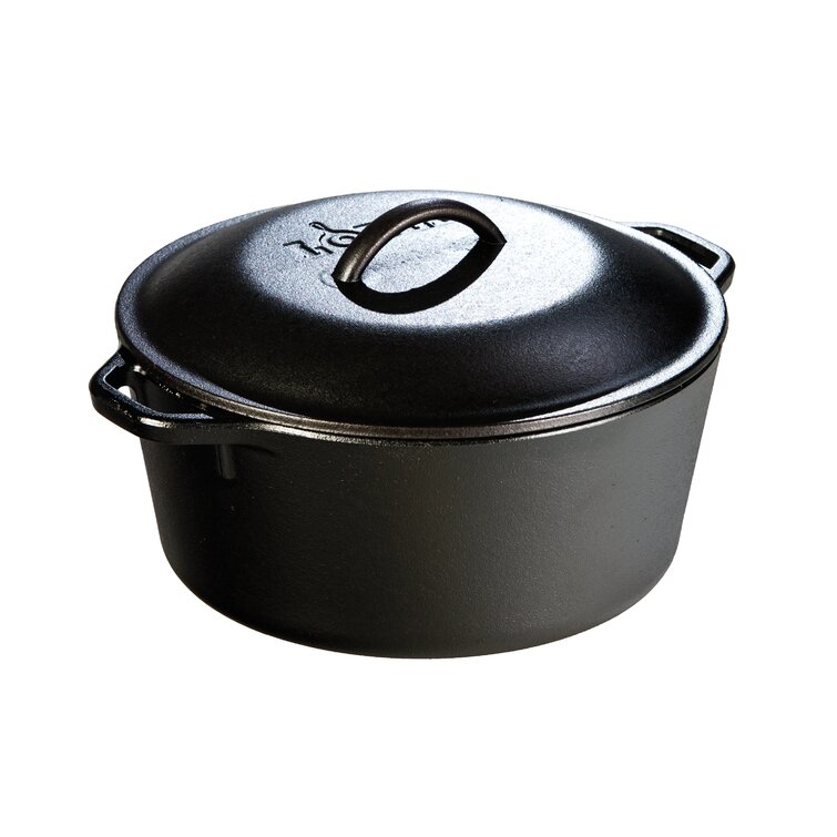 Classic Dutch Oven 4 Quart Cast Iron Loop Handle On Lid Cooking Camping  Outdoor