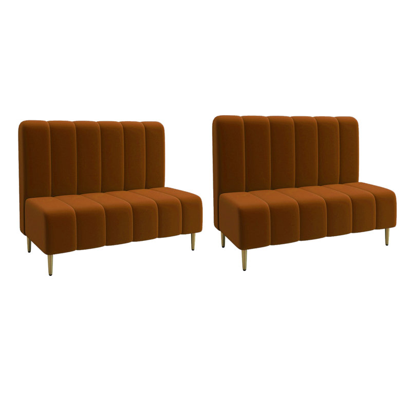 Simple Restaurant Cafe Dessert Shop Benches Polyester Blend Upholstered Bench, Brown