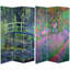 72" x 48" Double Sided Works of Monet 3 Panel Room Divider I