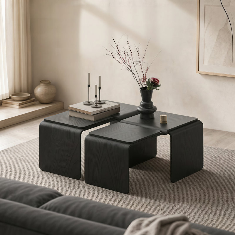 Table basse noire, Noir mat
