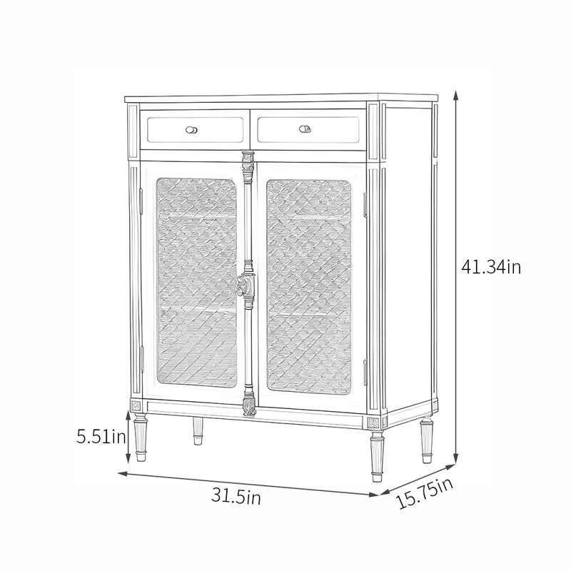 Armoire en verre multifonctionnelle de style américain, Marron foncé