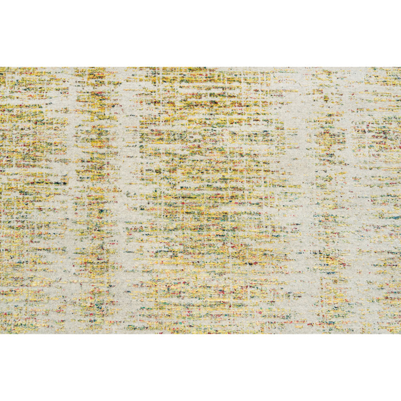 Geometric Area Rug in Beige, Rectangle 6' x 9'