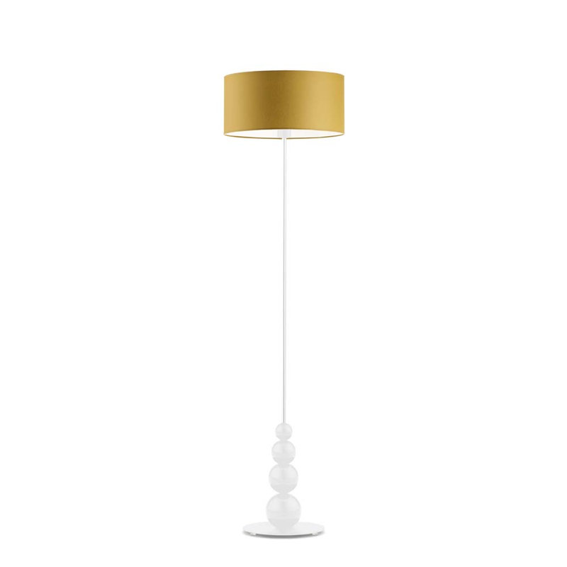 Fahey 166cm Traditional Floor Lamp, White, Mustard