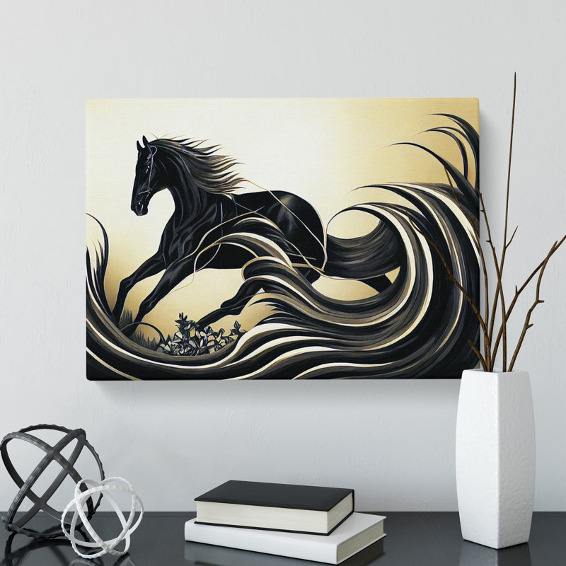 Extravagant Horse Abstract - Wrapped Canvas, 40cm H x 60cm W x 3cm D