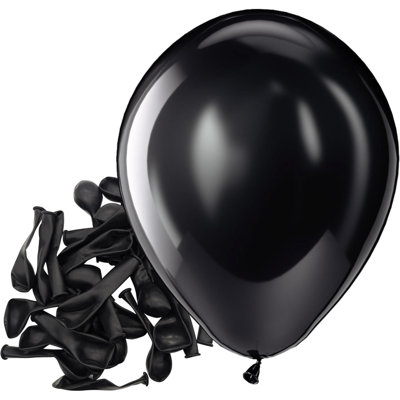 Ballons noirs en latex - Paquet de 150 ballons en hélium noir mat de 5 pouces pour décoration d'anniversaire à thème noir