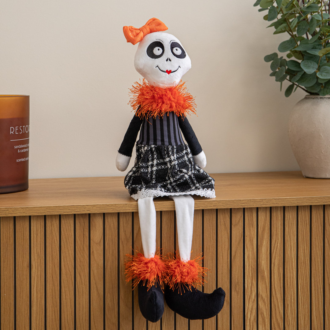Samuel Alexander 55Cm Mrs Bones Seated Halloween Decoration With Dangly Legs - Multi-Coloured - Image 7