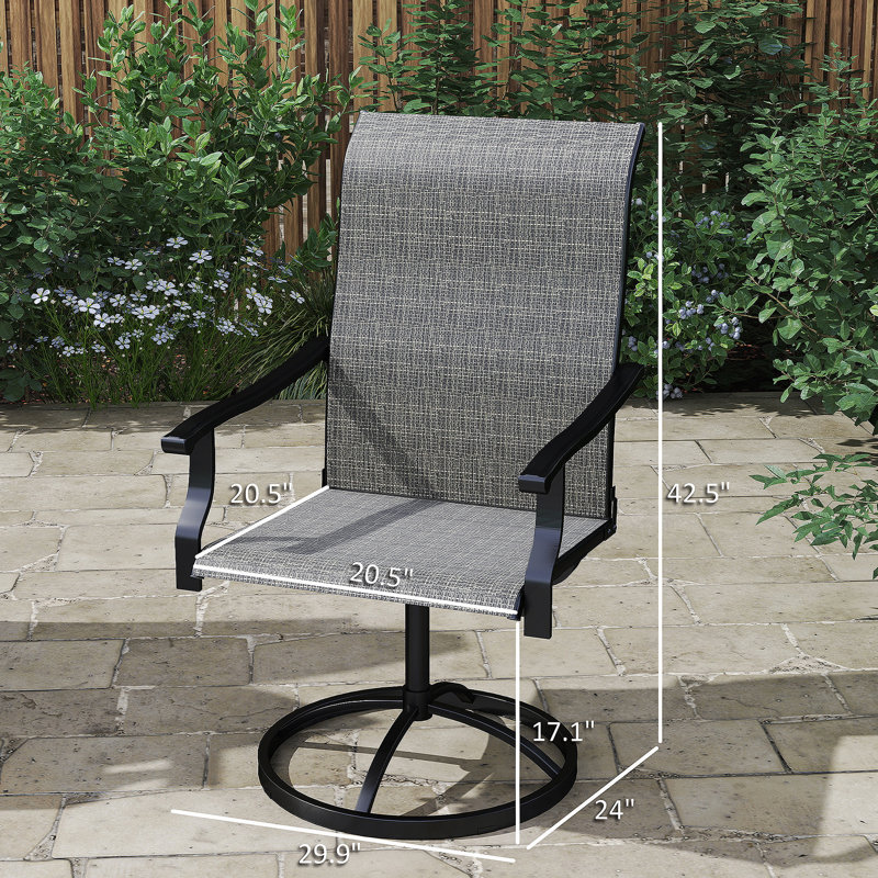 Outdoor Gray Chairs,Swivel Chairs Set of 2, Gray