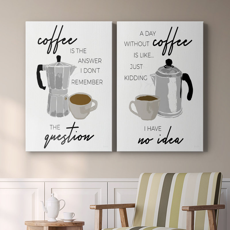 «Coffee is the Response» - Toile tendue avec châssis de qualité supérieure - Prêt à accrocher, H 60 po x l 80 po