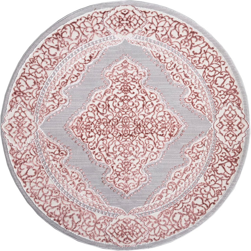 Carenda Floral Area Rug, Round 120cm