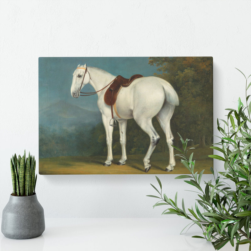 A Ladys Grey Hunter Horse by Jacques-Laurent Agasse - Wrapped Canvas, 40cm H x 60cm W x 3cm D