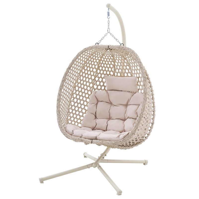 COMO HANGING RATTAN EGG CHAIR, Beige