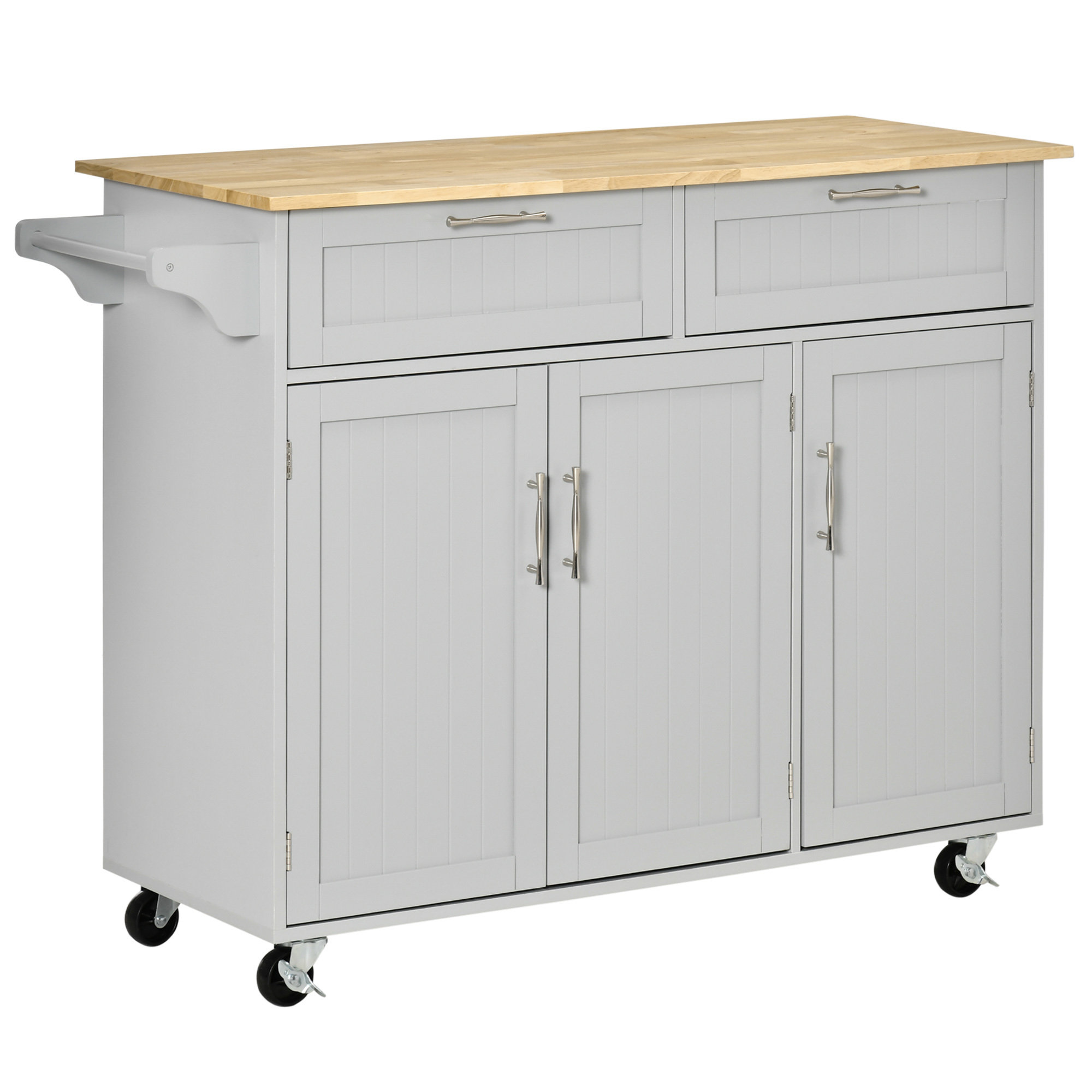 Red Barrel Studio® Vlora Solid Wood Top Kitchen Cart | Wayfair