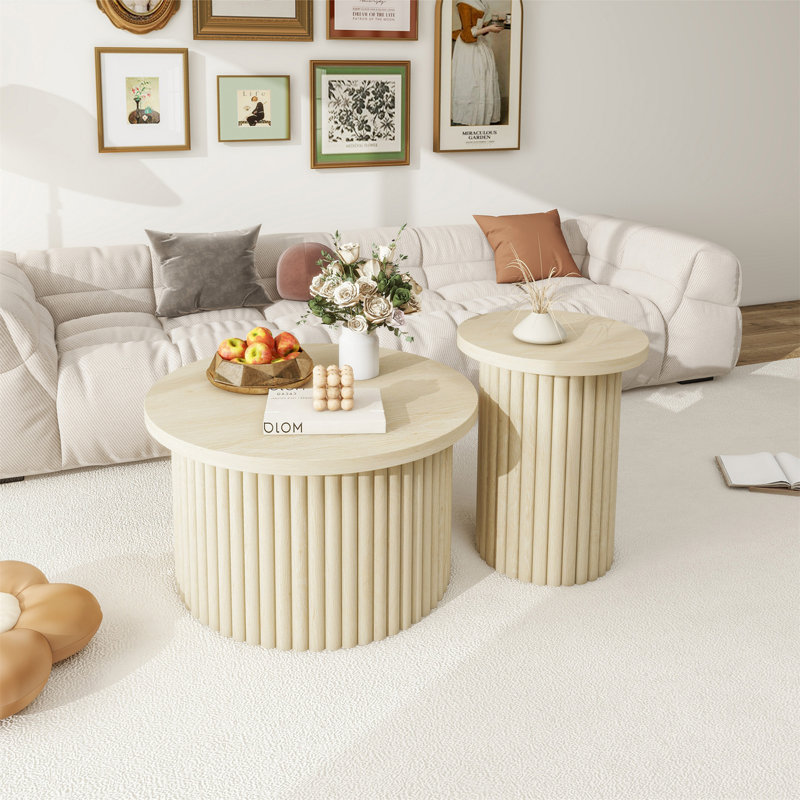 Ensemble de 2 tables basses, Naturel