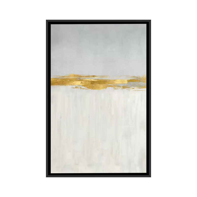 Linear Gold II - reproduction d'art murale - toile encadrée, H 40 po x l 26 po, Noir