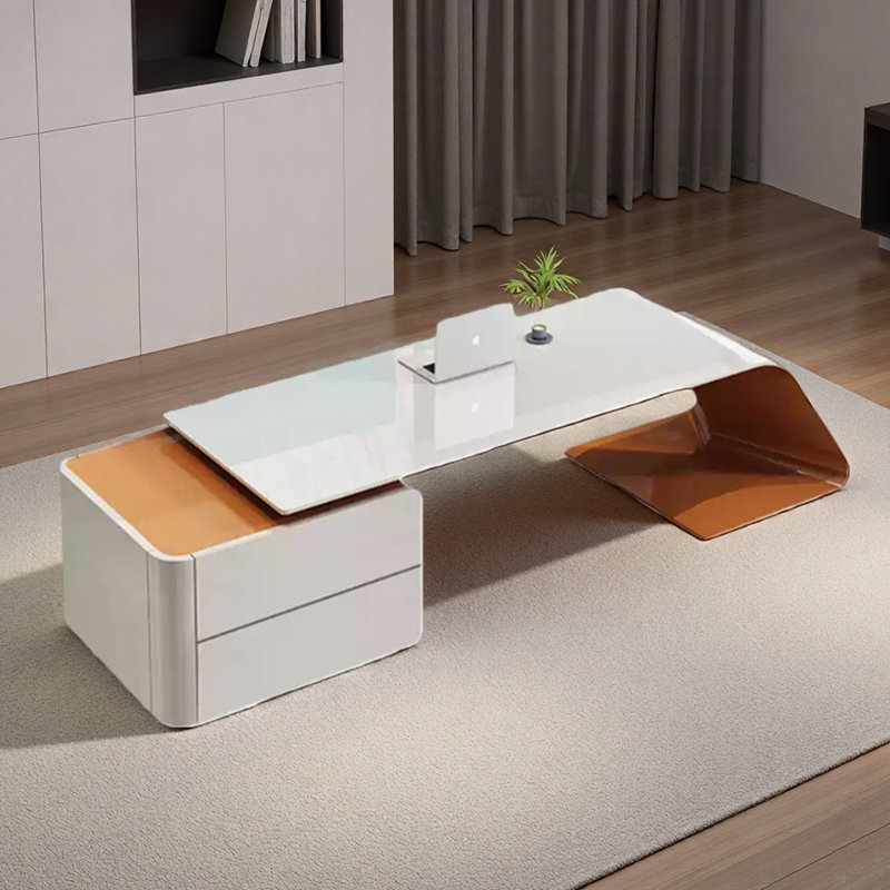 Light luxury, high-end and simple desk, 29.53" H x 94.49" W x 31.5" D