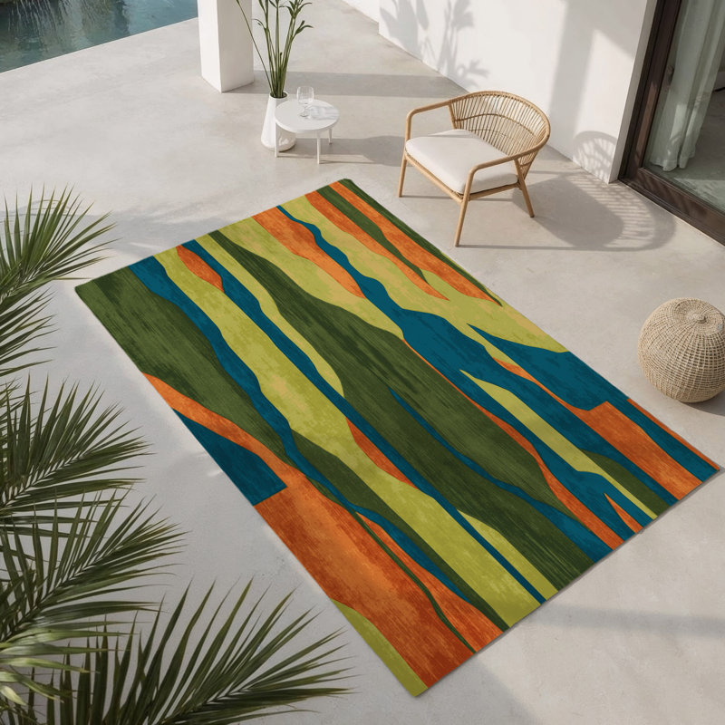 Tapis intérieur et extérieur Ridge Flow, Rectangle 1 pi 6 po x 2 pi 6 po