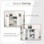 Bureau d'ordinateur rotatif polyvalent avec rangement abondant pour le bureau à domicile