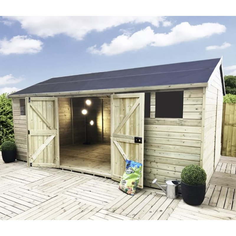 Wybolt 11 ft. W x 14 ft. D Solid Wood Garden Shed