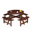 Table de pique-nique d'extérieur avec bancs pour 8 personnes, trou pour parasol-1860751601