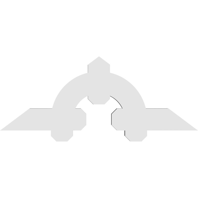 Support de pignon en PVC de qualité architecturale Ericson, H 13,5 po x l 36 po (pas: 9/12), P 2 po x F 4 po