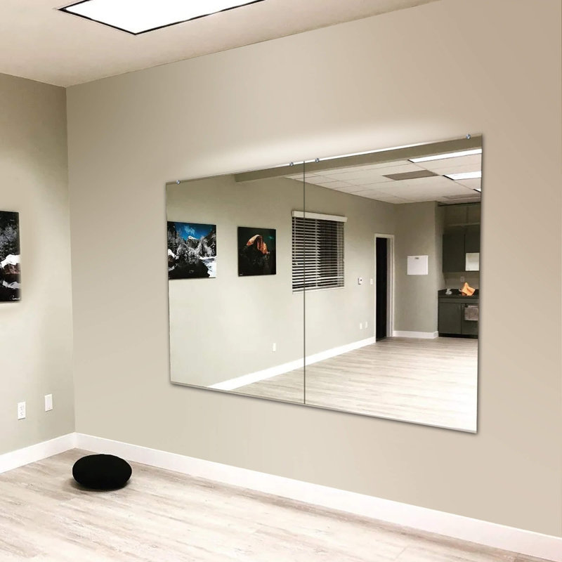 Fab Glass and Mirror Large Gym Mirror for Home Gym 48x32 - Full Length Ultra-Clear Annealed Glass Wall Mount - DIY Workout Display with Safety Backing - 1/4 Inch Low-Iron