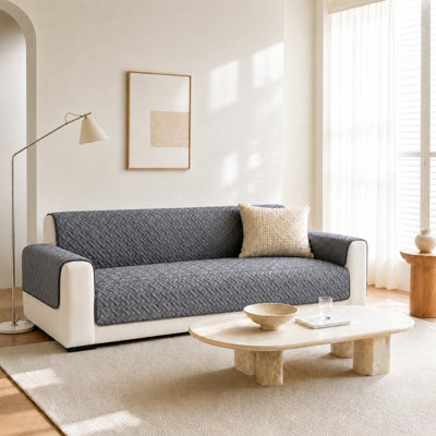 3-Piece Soft Velvety Non-Slip Sofa Cushion Cover Set with Separate Arm Covers