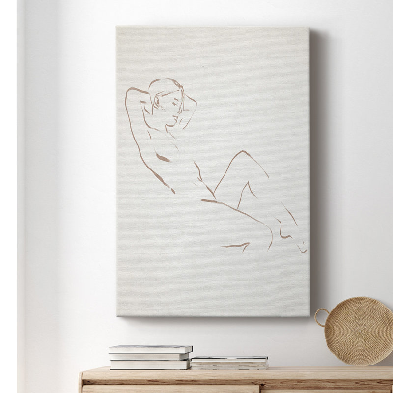 Repose II - reproduction de dessin sur toile tendue, H 12 po x l 8 po x P 1 po