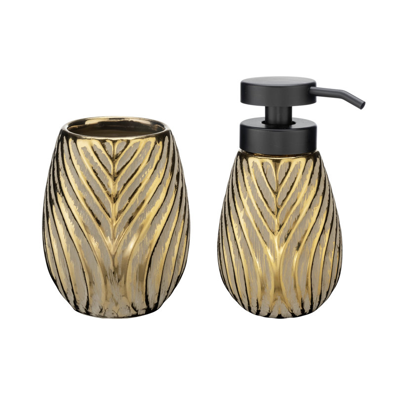 Aften Bathroom Accessory Set, Gold
