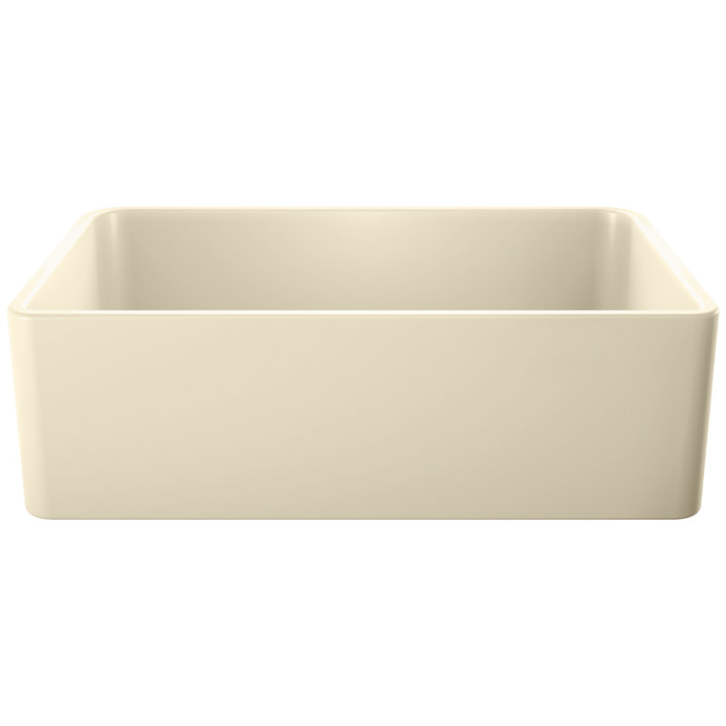 Cerana 33" Fireclay Single Bowl Apron-Front Farmhouse Sink - Biscuit, Biscuit