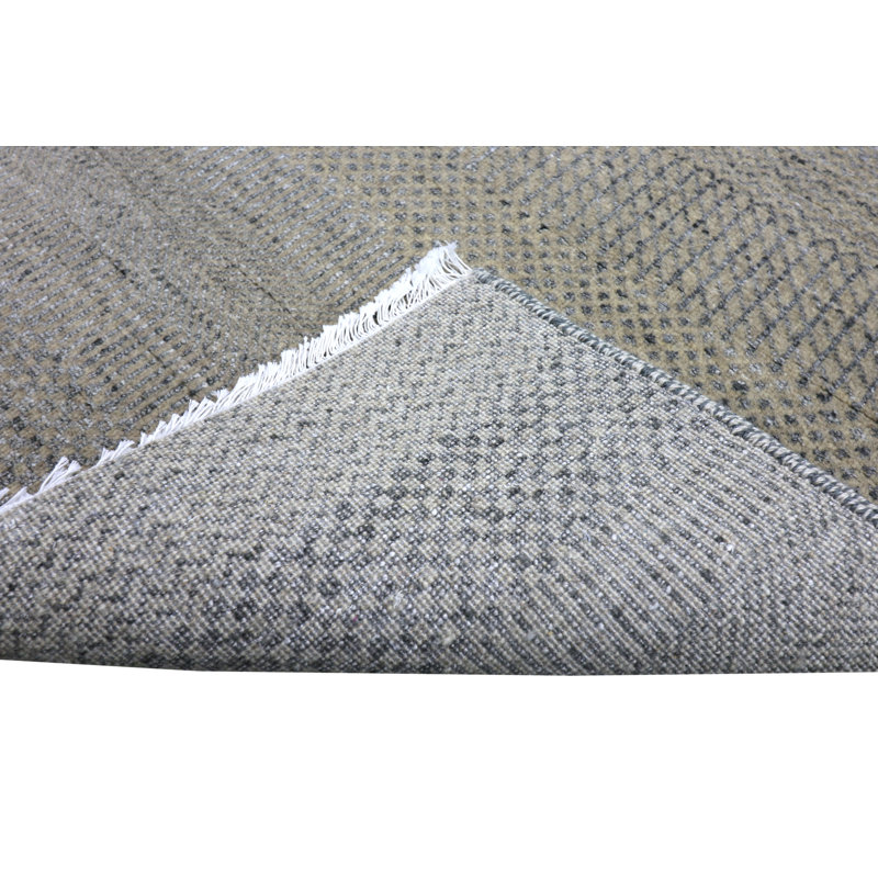 Hand-Knotted High-Quality Gray Runner