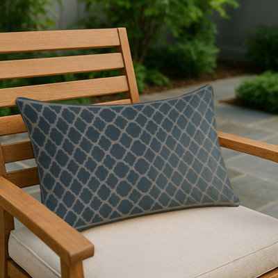 Coussin décoratif intérieur et extérieur beige Trellis
