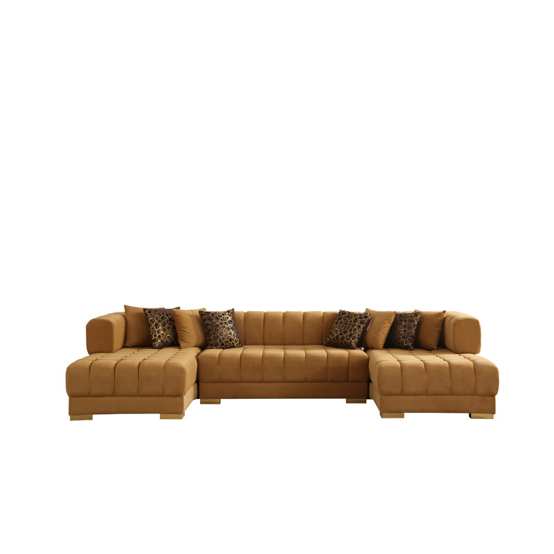 Maderos Velvet U-Shaped Sectional Symmetrical