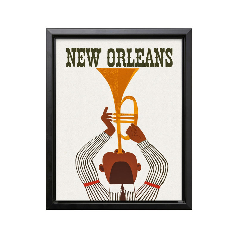 New Orleans No1, Cadre noir, Canevas, H 12 po x l 16 po