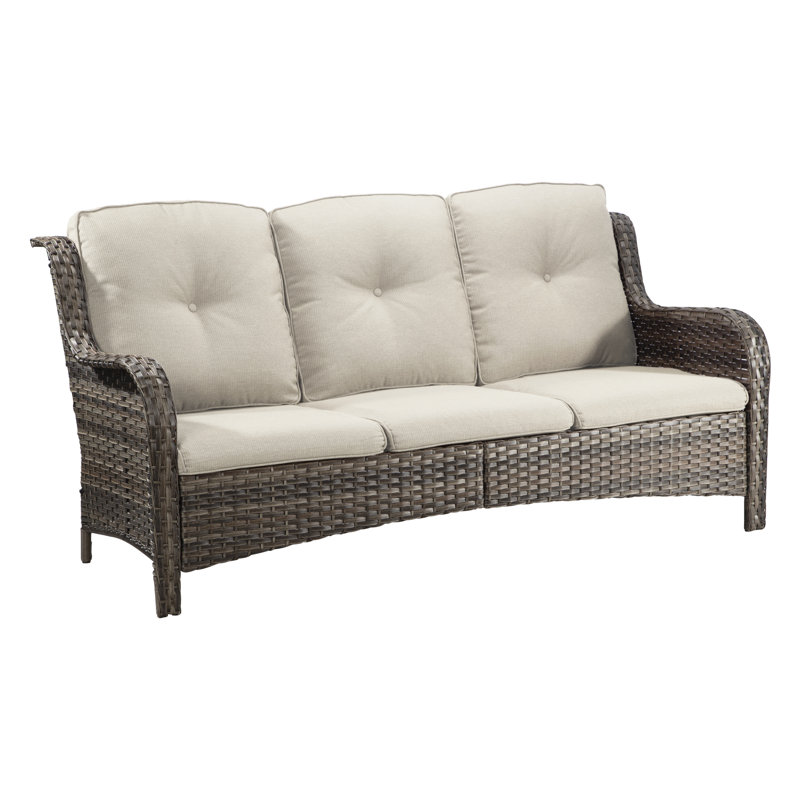 Wicker Outdoor Patio Sofa, Beige
