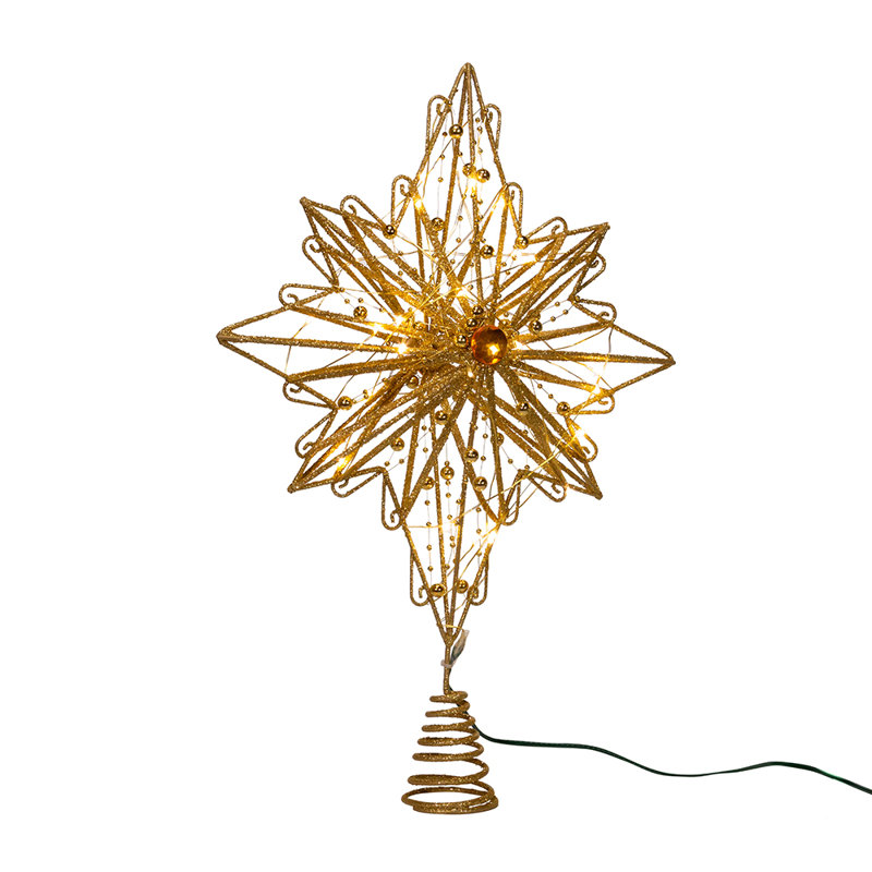 15.3'' Astrology & Stars Lighted Tree Topper, Gold